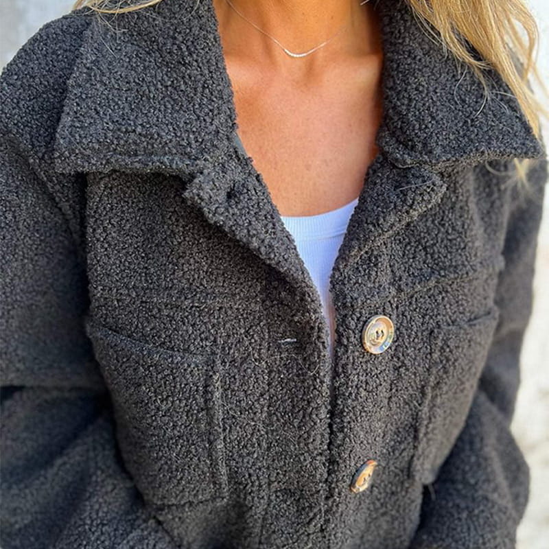 Kurze Warme Bouclé Jacke