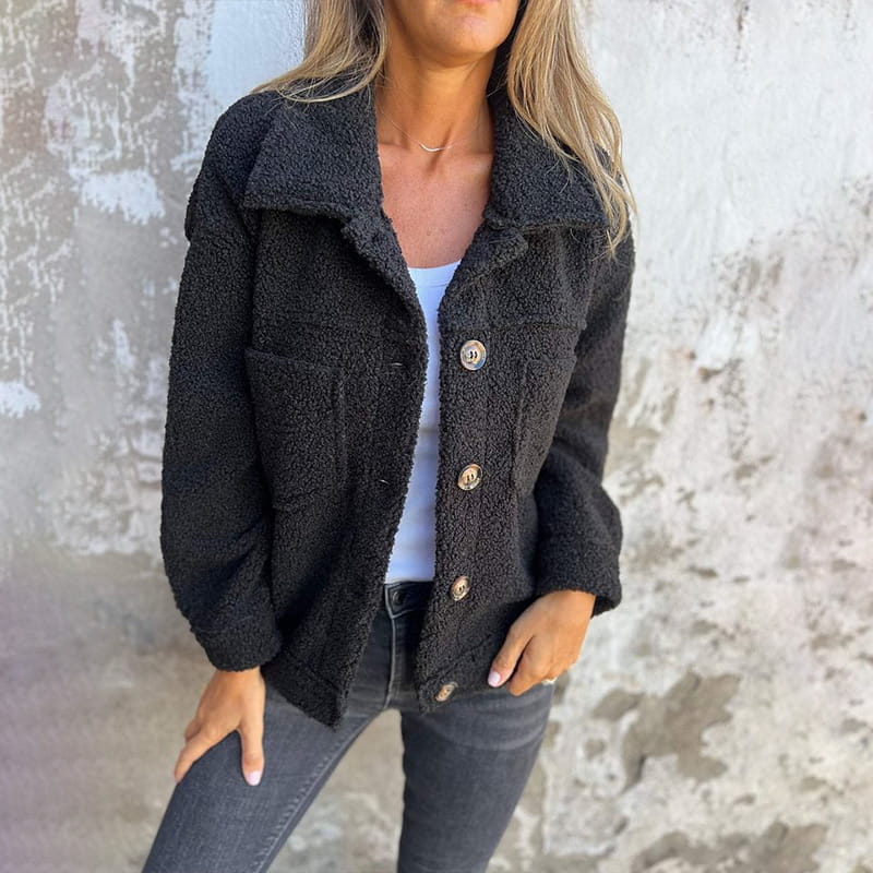 Kurze Warme Bouclé Jacke