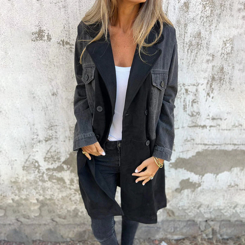 Eleganter Denim-Trenchcoat