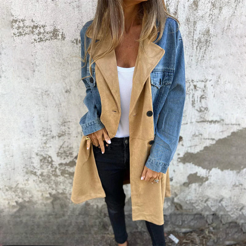 Eleganter Denim-Trenchcoat