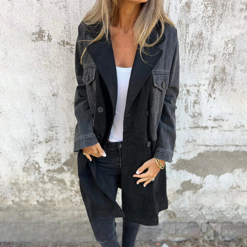 Eleganter Denim-Trenchcoat