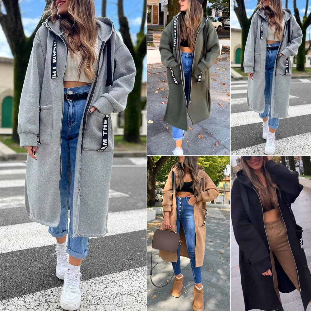 Langer Sweatshirt mit Kapuze