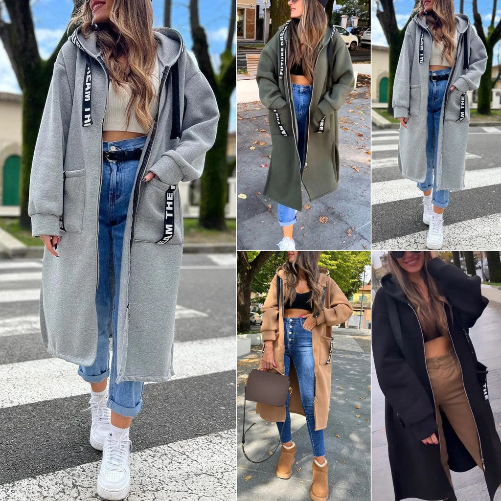 Langer Sweatshirt mit Kapuze