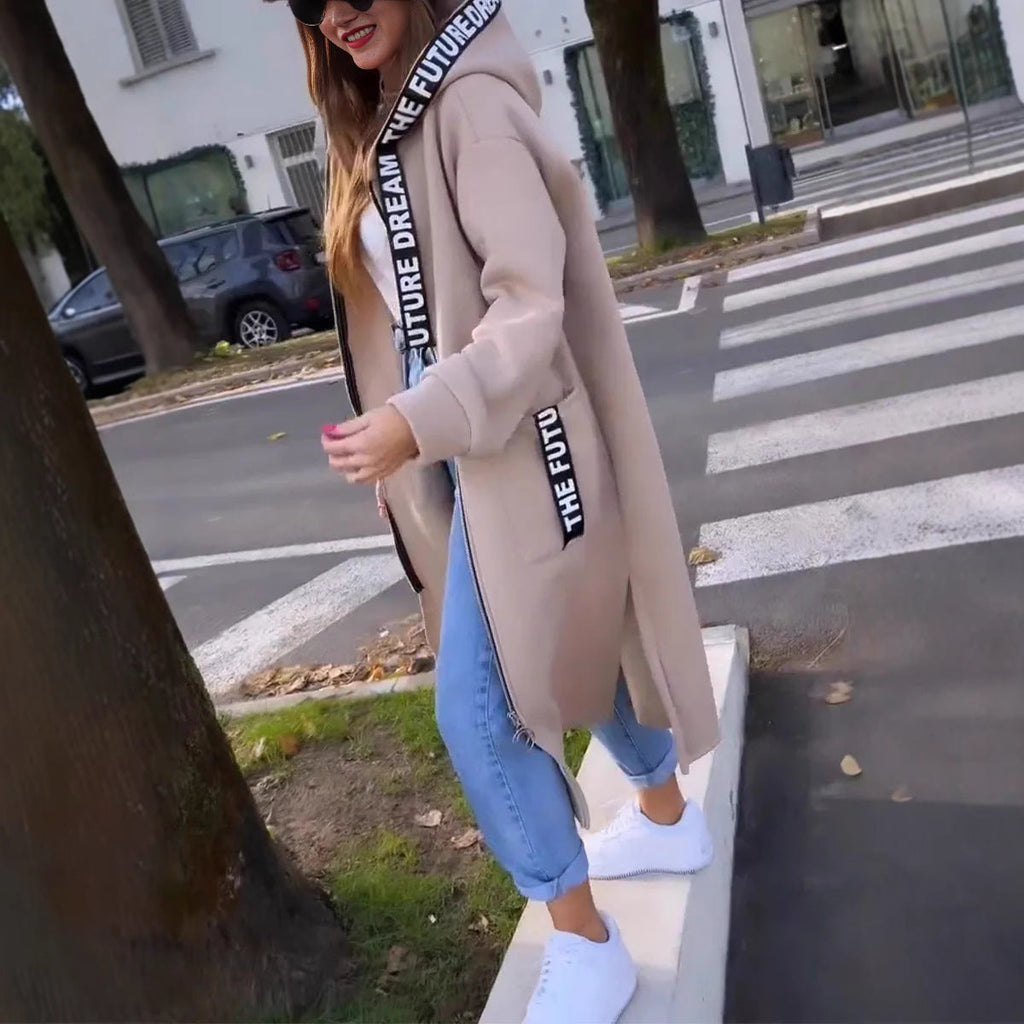 Langer Sweatshirt mit Kapuze