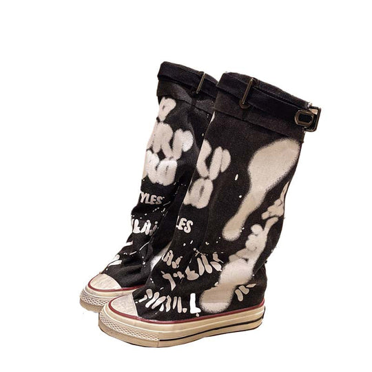 Modische Retro-Stiefel für Damen, flach & lässig