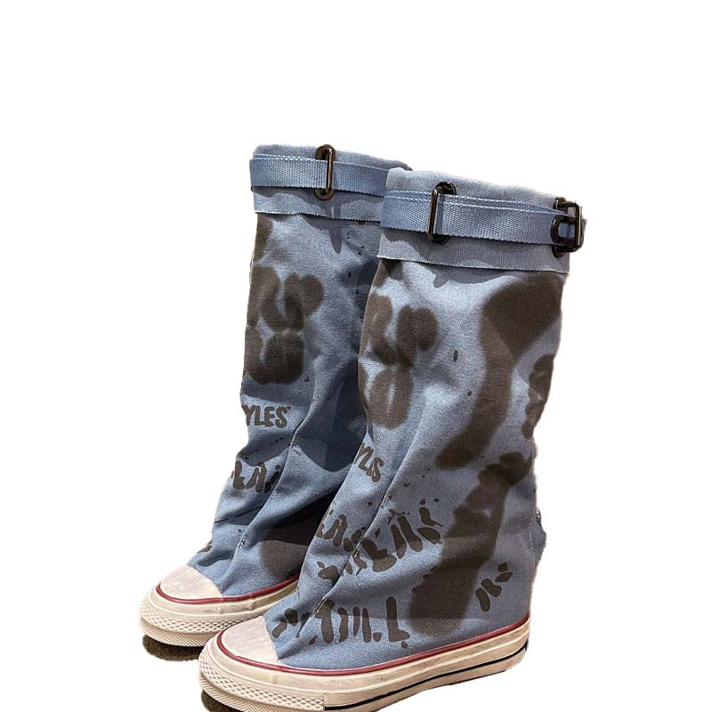 Modische Retro-Stiefel für Damen, flach & lässig