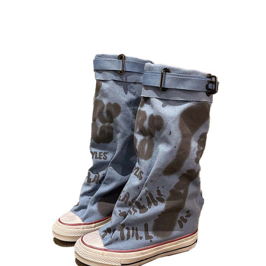 Modische Retro-Stiefel für Damen, flach & lässig