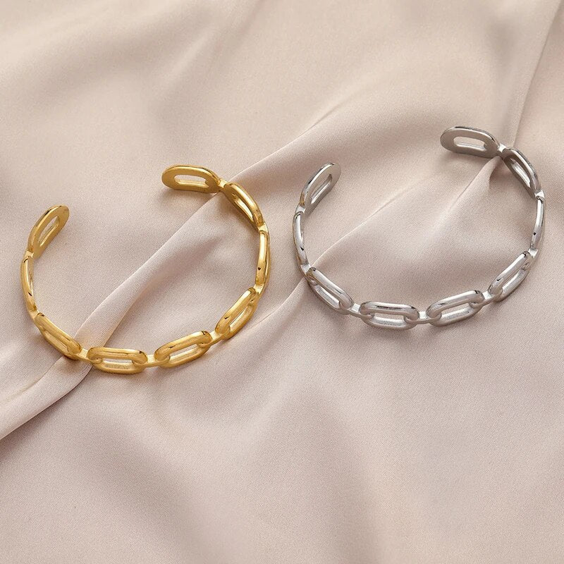 Quadratische Link Hohlraum Armreif | Shop Nory