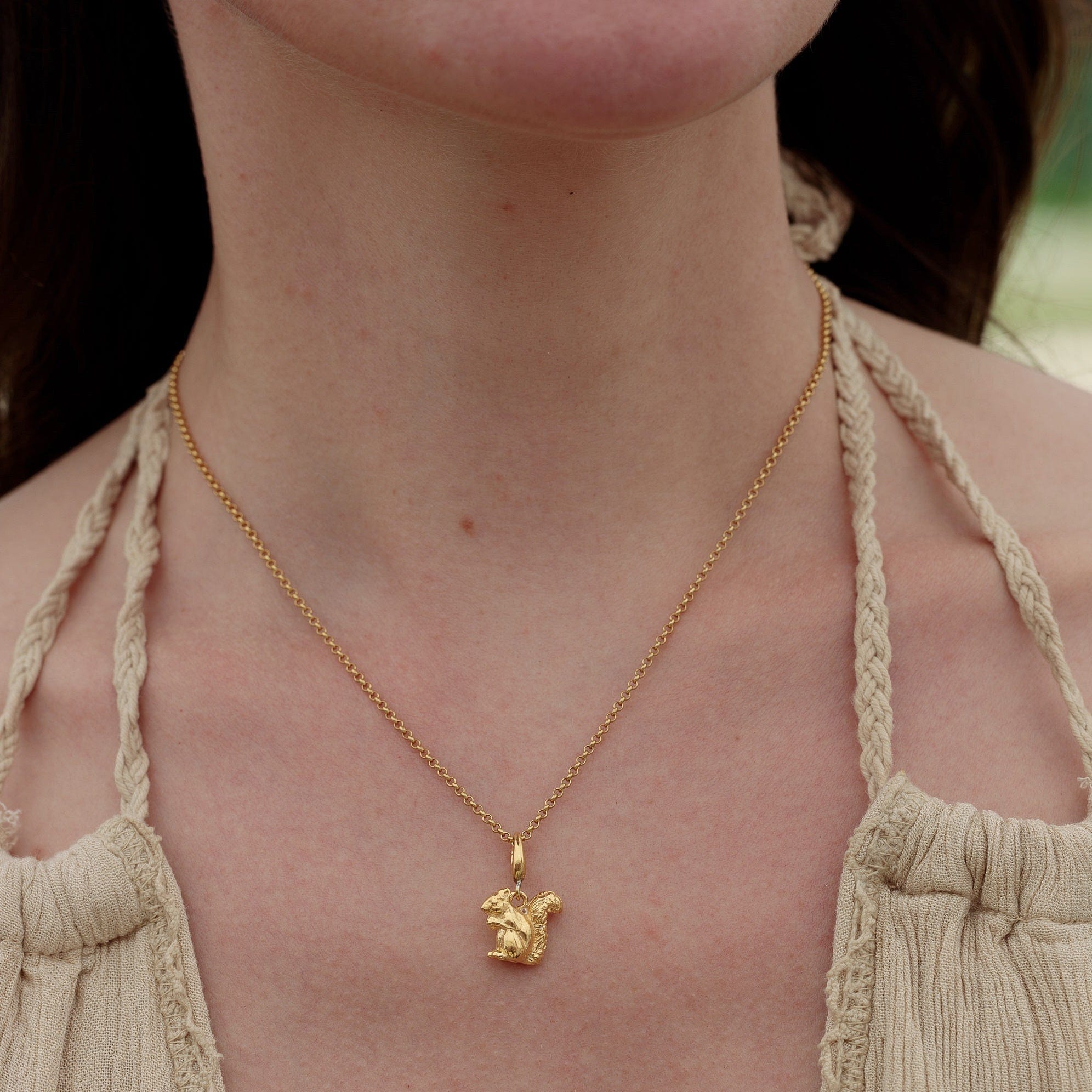 Gold Eichhörnchen Charm Halskette | Shop Nory