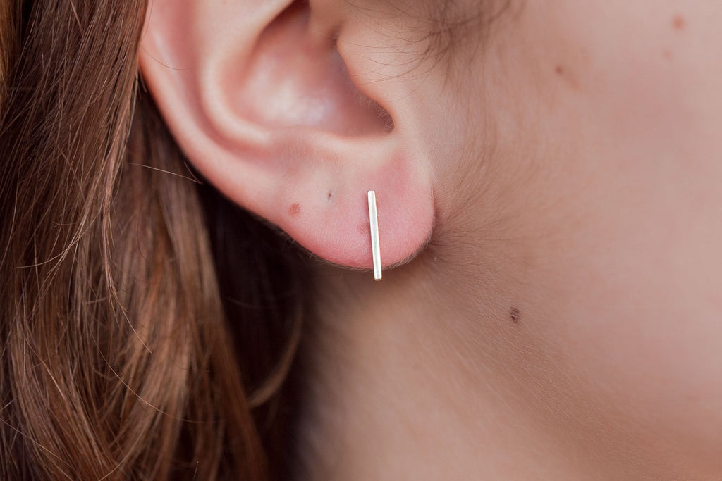 Ohrringe Stäbchen Vergoldet - Stab Ohrstecker für Damen | Shop Nory