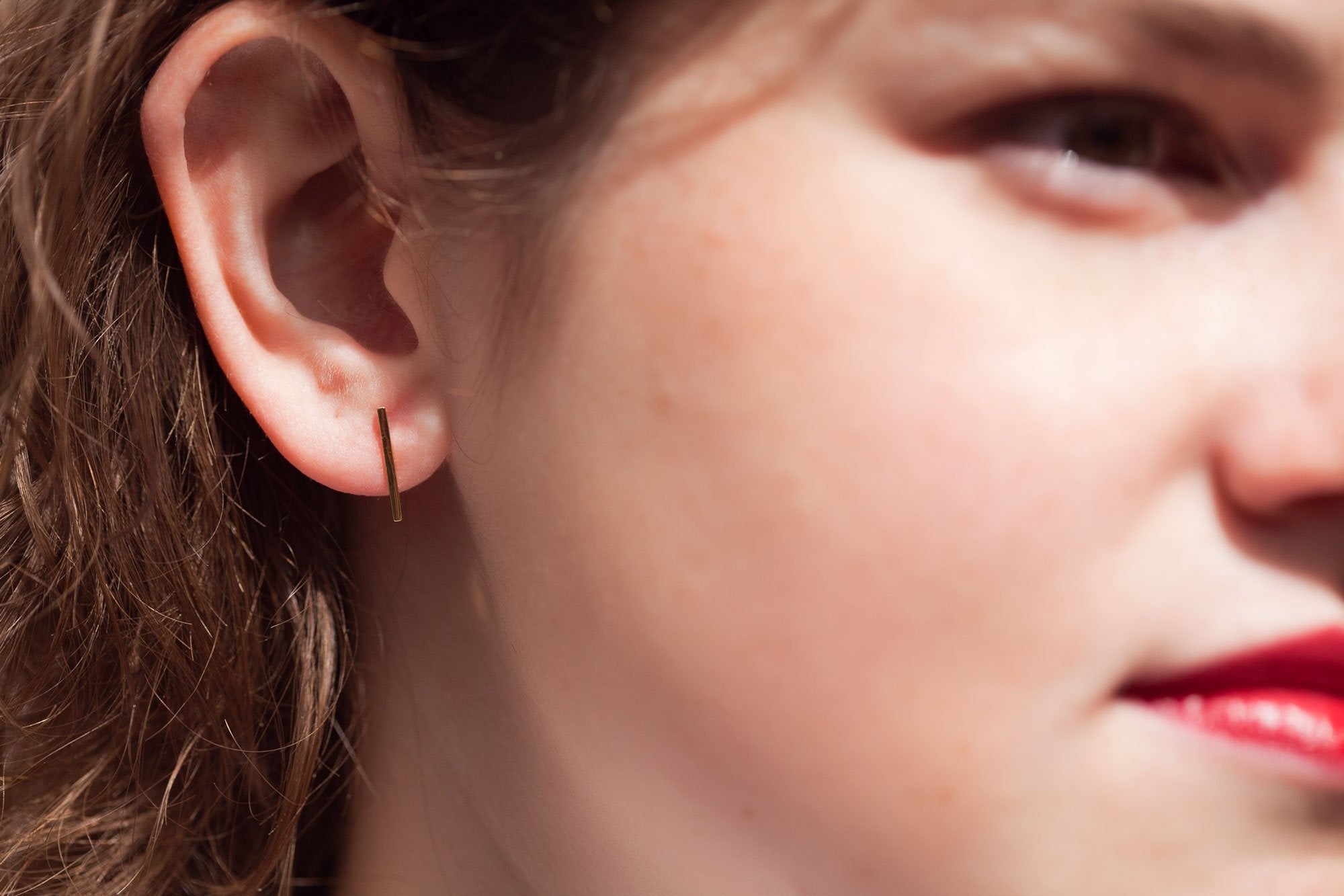 Ohrringe Stäbchen Vergoldet - Stab Ohrstecker für Damen | Shop Nory