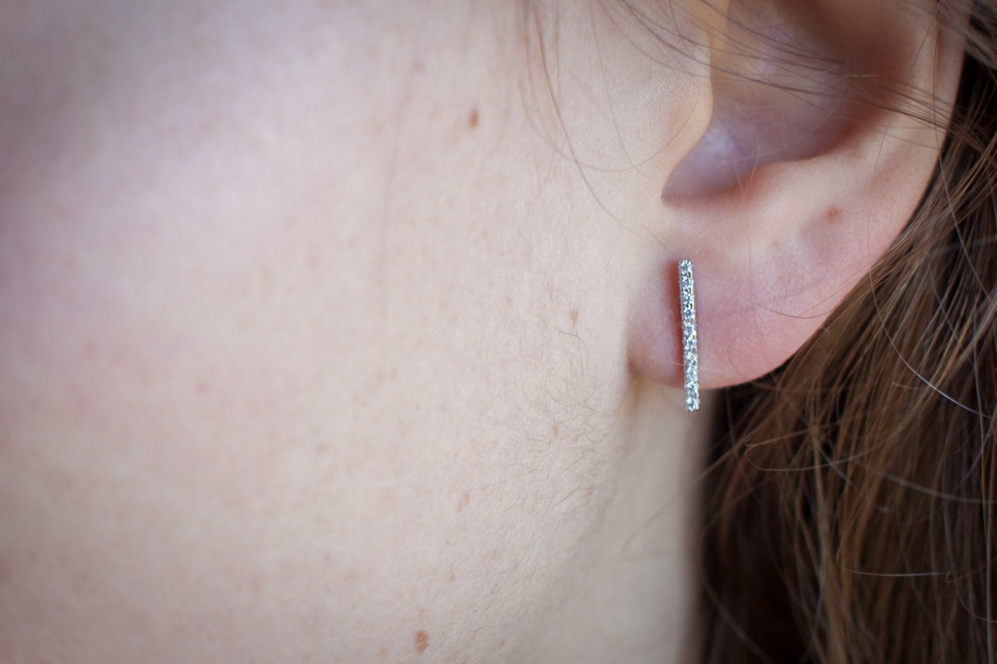 Ohrstecker Ohrringe Ohrschmuck, Stab Stäbchen mit Zirkonia schlicht 925 Silber | Shop Nory