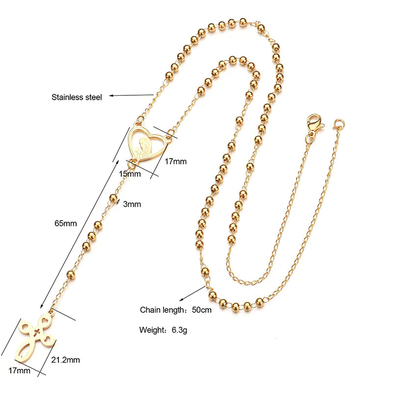 Gesegnete Jungfrau Maria Kreuz Herz Halskette | Shop Nory