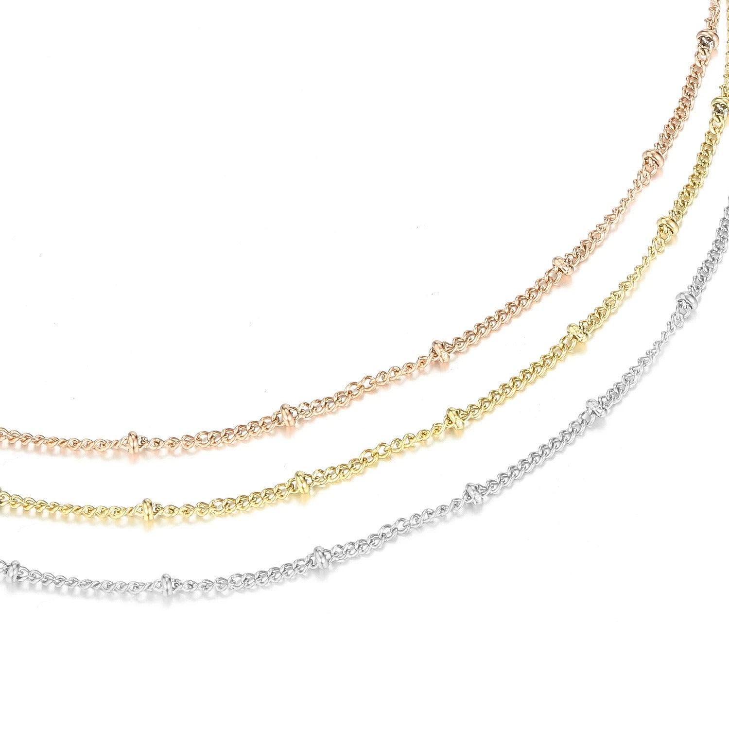 Edelstahl Kette Dünne Choker Perlen Halskette | Shop Nory