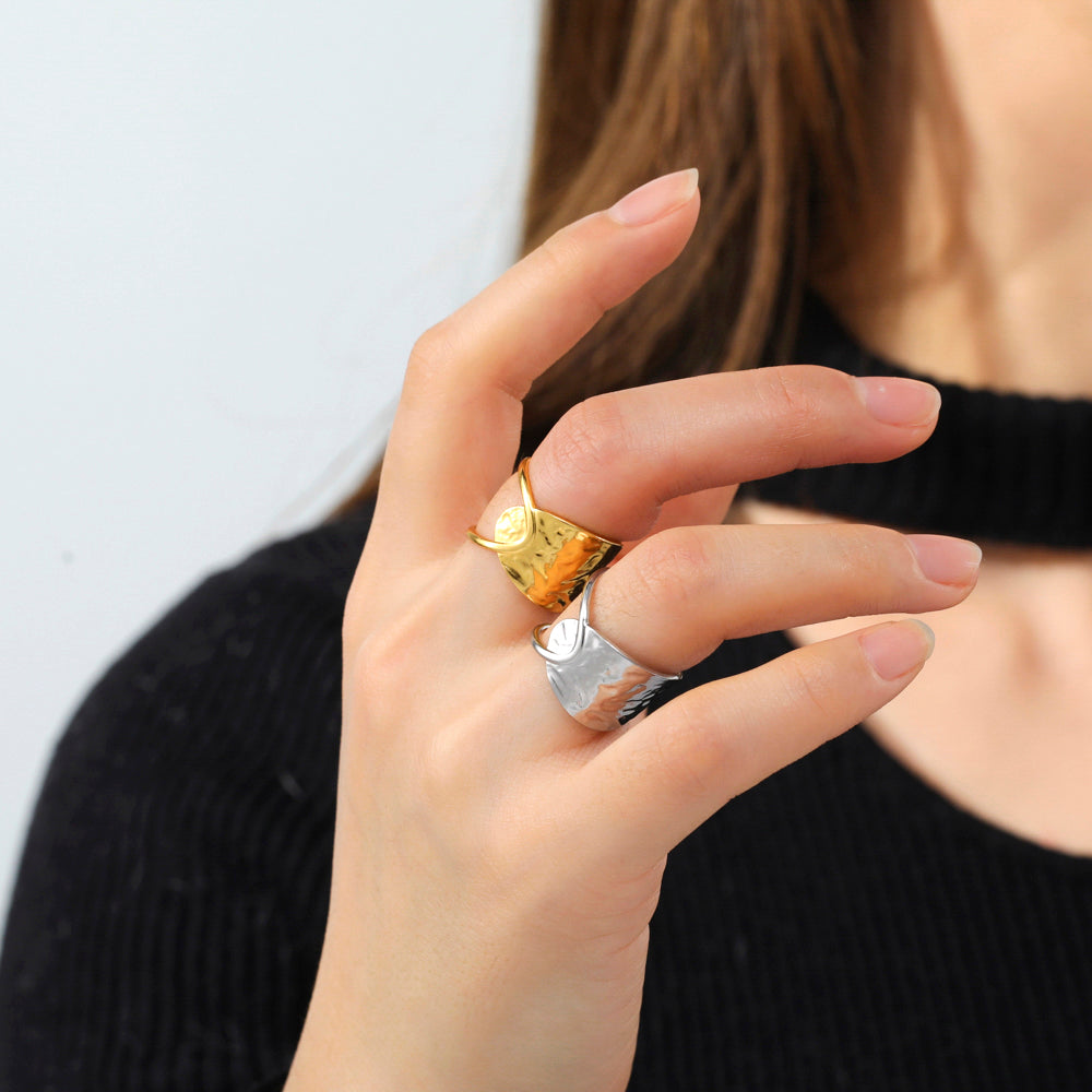 Edelstahl verstellbarer unregelmäßiger Ring | Shop Nory