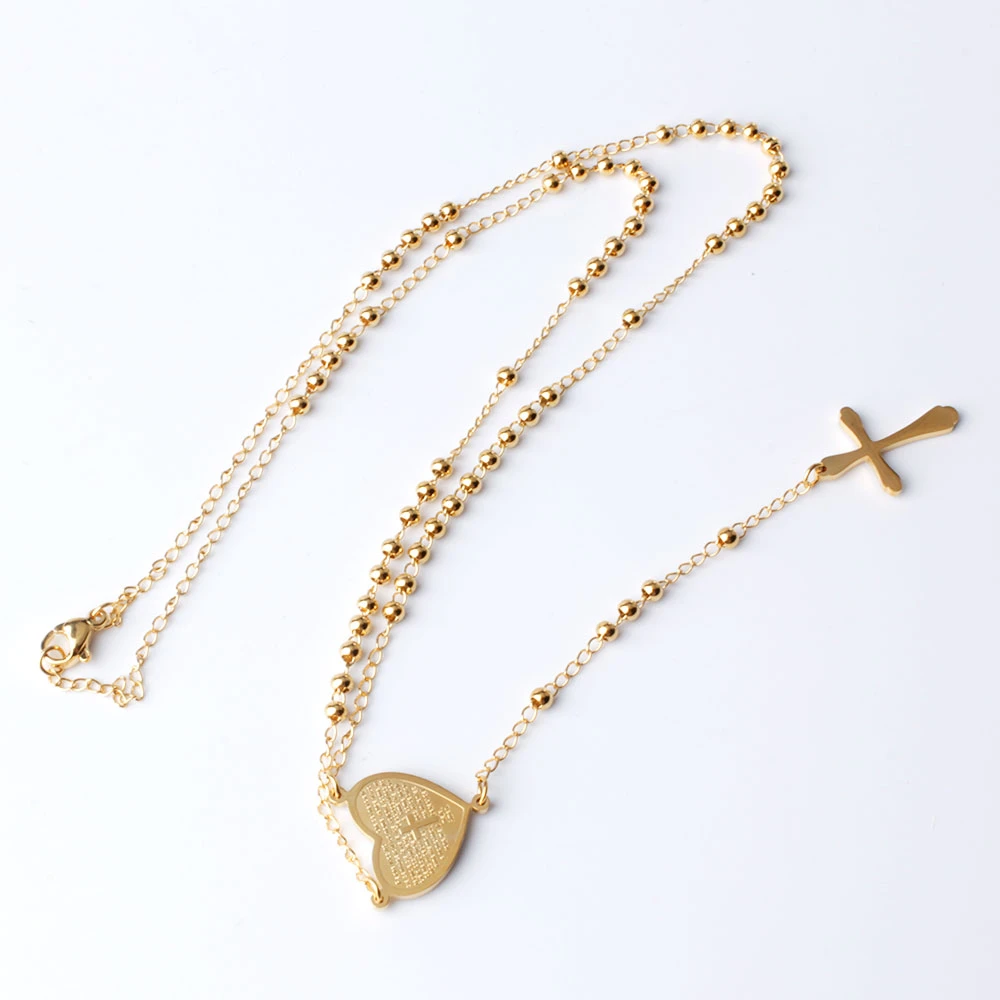Edelstahl Lange Rosenkranz Perlen Halskette | Shop Nory
