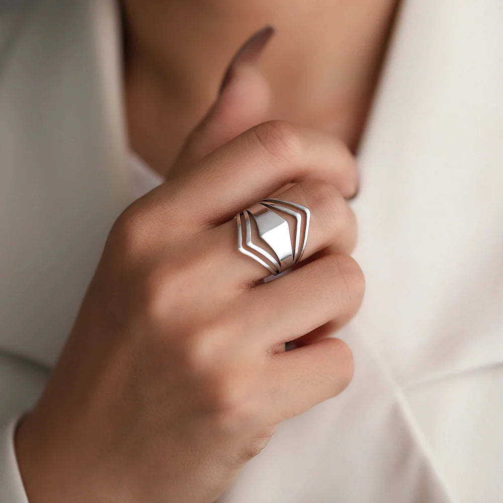 Edelstahl Rhombus Antike Ringe | Shop Nory