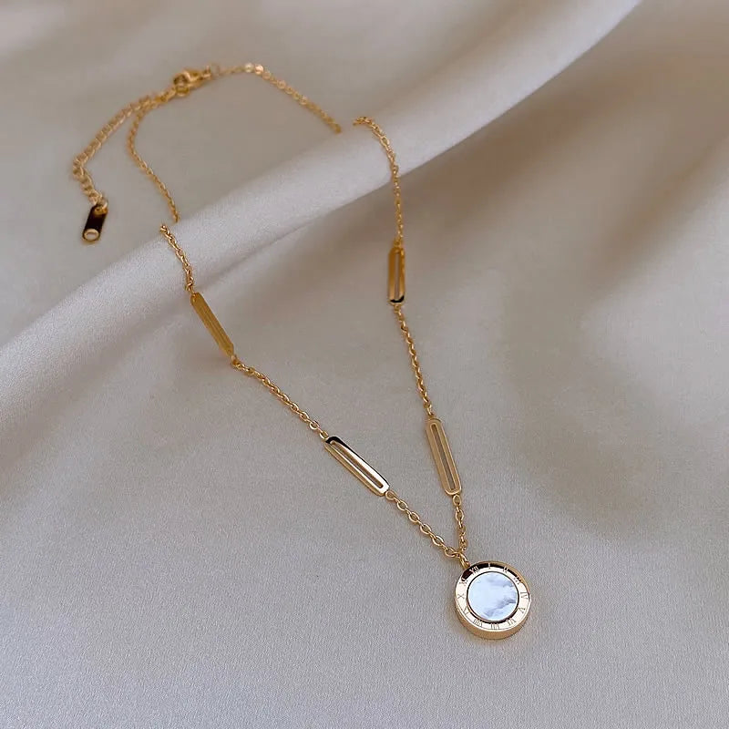 Edelstahl Roman Zahlen Anhänger Halskette | Shop Nory