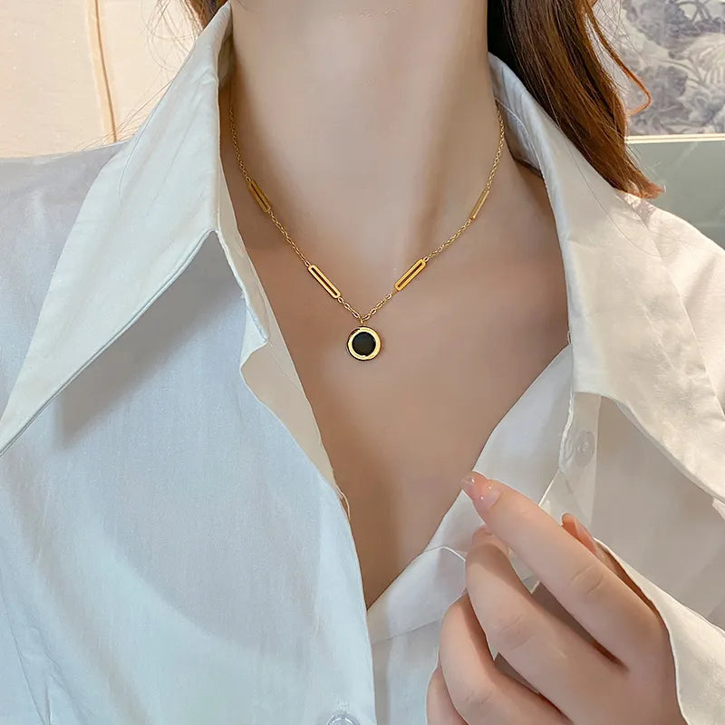 Edelstahl Roman Zahlen Anhänger Halskette | Shop Nory
