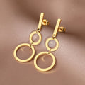 Edelstahl Doppelkreis Pendant Ohrringe | Shop Nory