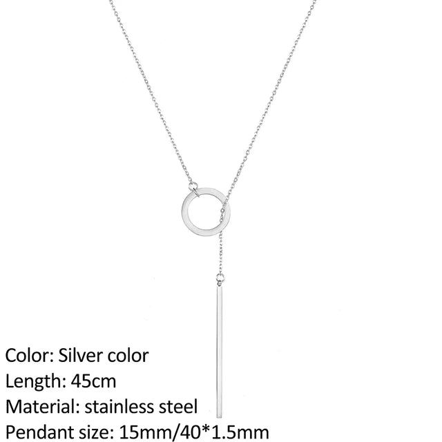 Edelstahl Lange Schlaufen Kettenhalskette | Shop Nory