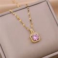 Edelstahl Kristall Zirkon Kettenhalskette | Shop Nory