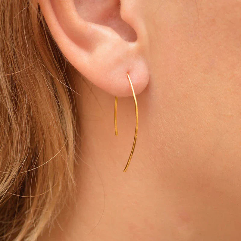 Edelstahl Wishbone Threader Häng Ohrringe | Shop Nory