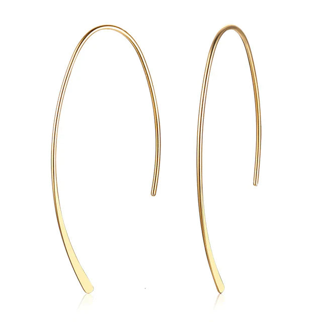 Edelstahl Wishbone Threader Häng Ohrringe | Shop Nory
