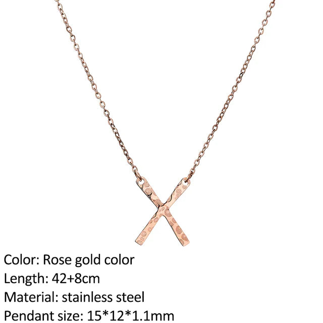 Edelstahl X-Shape Einfach Lange Halskette | Shop Nory