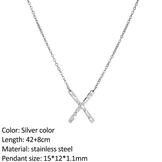 Edelstahl X-Shape Einfach Lange Halskette | Shop Nory