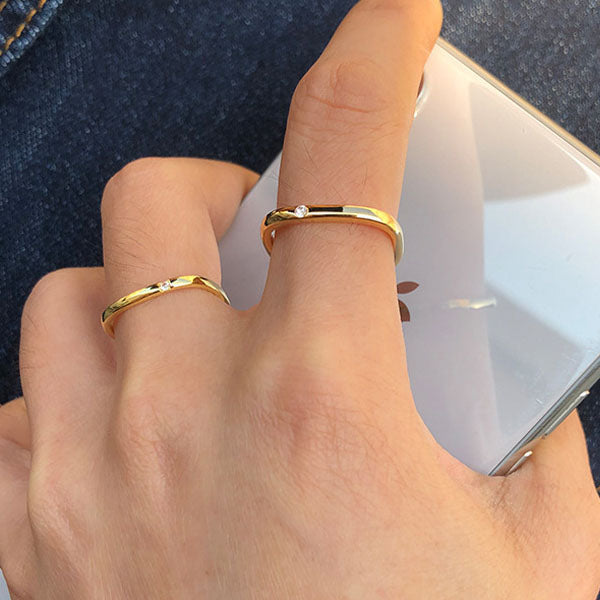 Edelstahl Zirkon Geometrische Dünne Quadratische Ring | Shop Nory
