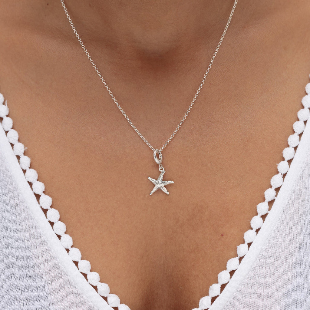 Silberner Seestern Charm Anhänger Halskette | Shop Nory