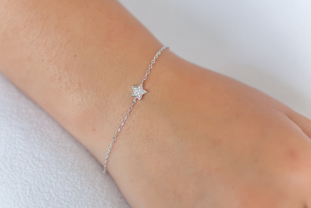 Armband mit Stern mit Strass besetzt aus Silber | Shop Nory