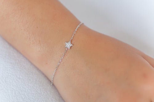 Armband mit Stern mit Strass besetzt aus Silber | Shop Nory