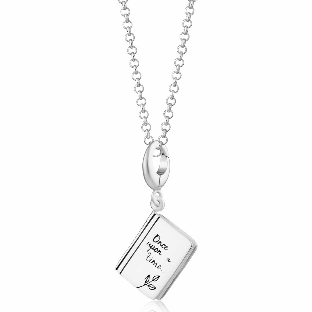 Silber Geschichte Buch Charm Halskette | Shop Nory