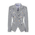 Gestreifter Blazer Damen - Lässig - Gestreift-Pinstripe