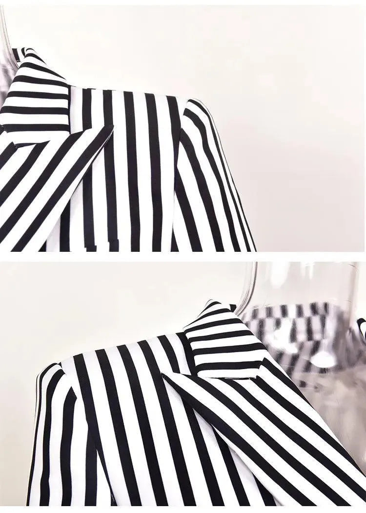 Gestreifter Blazer Damen - Lässig - Gestreift-Pinstripe