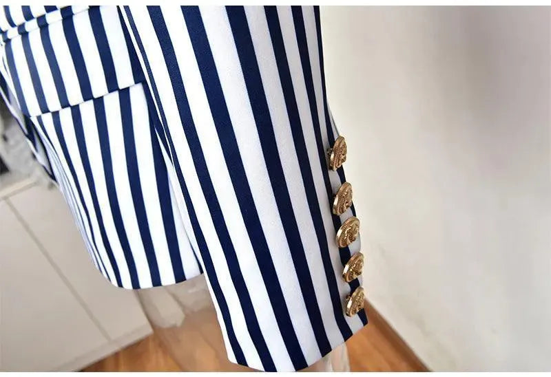 Gestreifter Blazer Damen - Lässig - Gestreift-Pinstripe