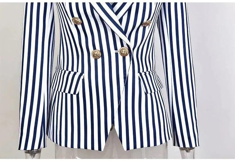 Gestreifter Blazer Damen - Lässig - Gestreift-Pinstripe