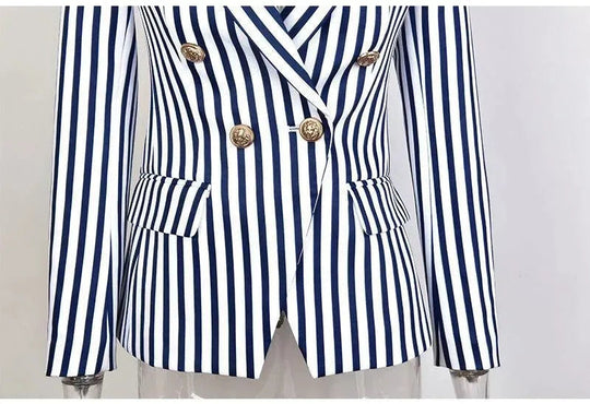 Gestreifter Blazer Damen - Lässig - Gestreift-Pinstripe
