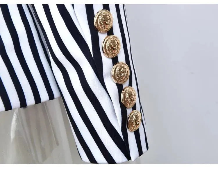 Gestreifter Blazer Damen - Lässig - Gestreift-Pinstripe