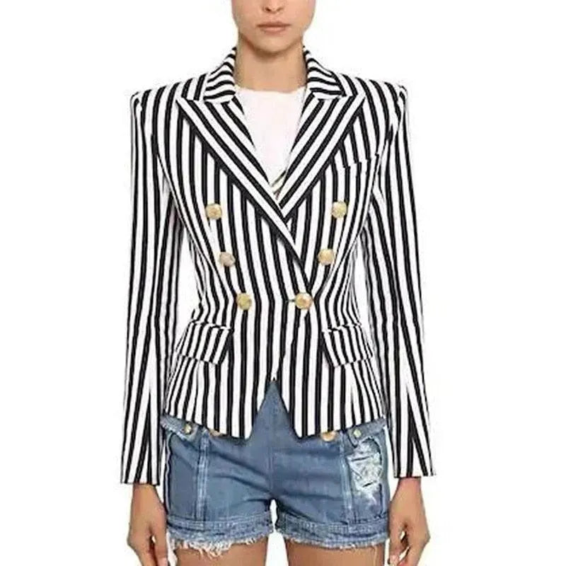 Gestreifter Blazer Damen - Lässig - Gestreift-Pinstripe