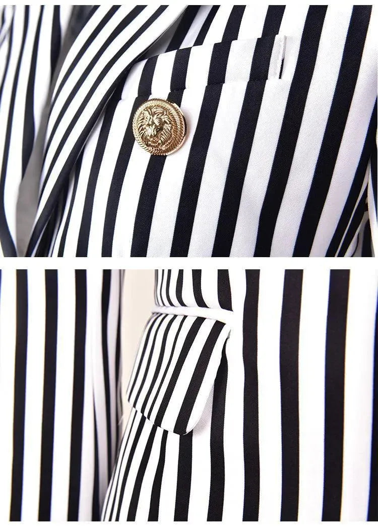 Gestreifter Blazer Damen - Lässig - Gestreift-Pinstripe