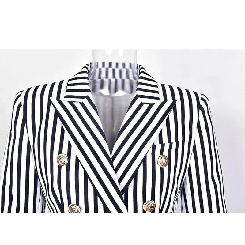 Gestreifter Blazer Damen - Lässig - Gestreift-Pinstripe
