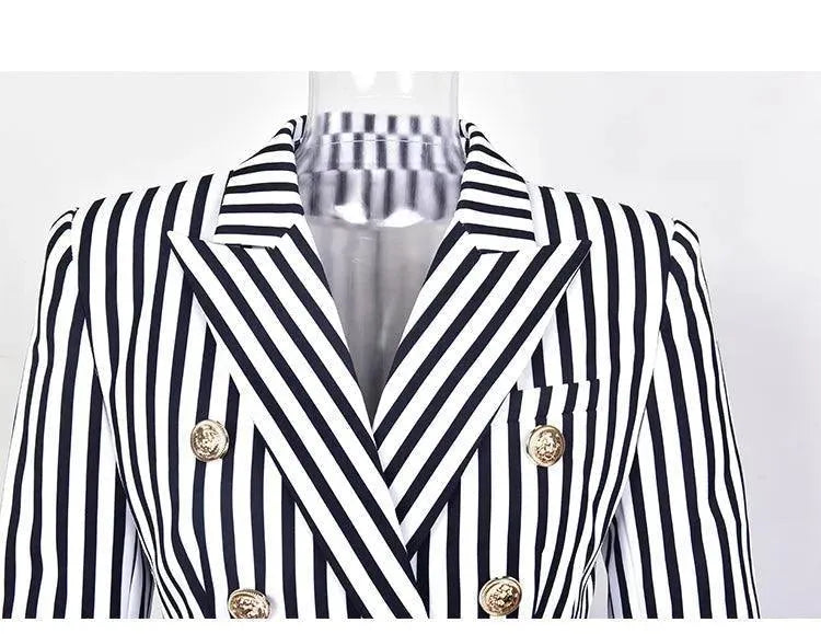 Gestreifter Blazer Damen - Lässig - Gestreift-Pinstripe