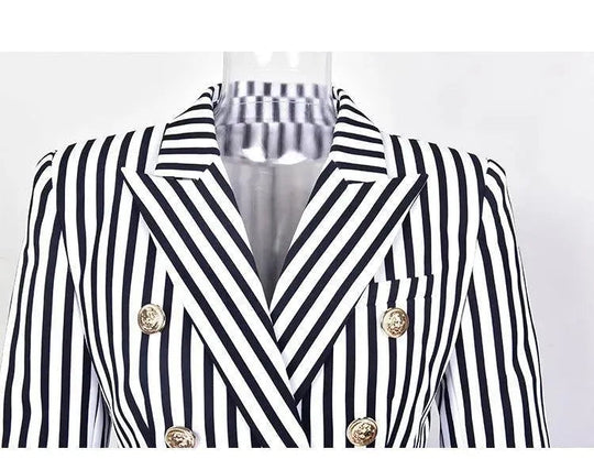 Gestreifter Blazer Damen - Lässig - Gestreift-Pinstripe