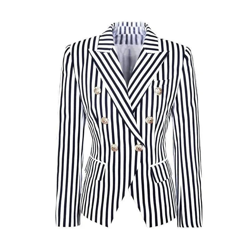 Gestreifter Blazer Damen - Lässig - Gestreift-Pinstripe