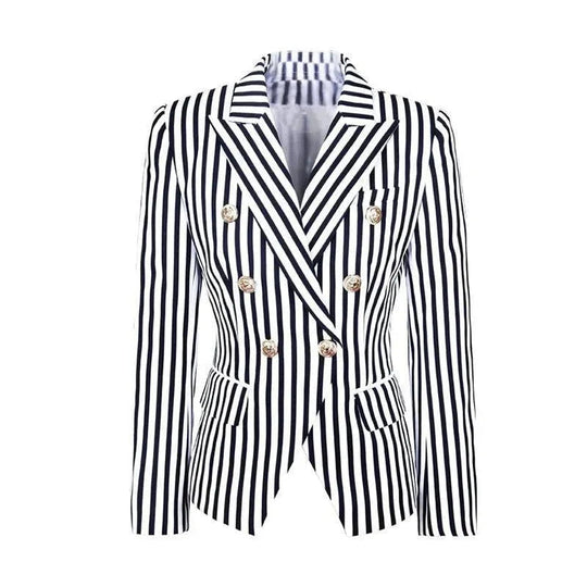 Gestreifter Blazer Damen - Lässig - Gestreift-Pinstripe