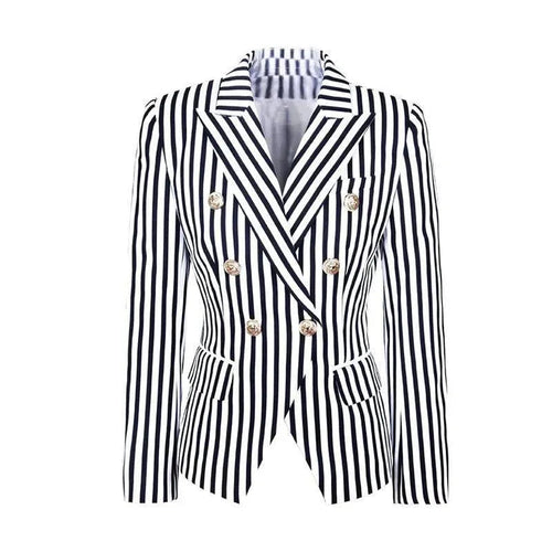 Gestreifter Blazer Damen - Lässig - Gestreift-Pinstripe