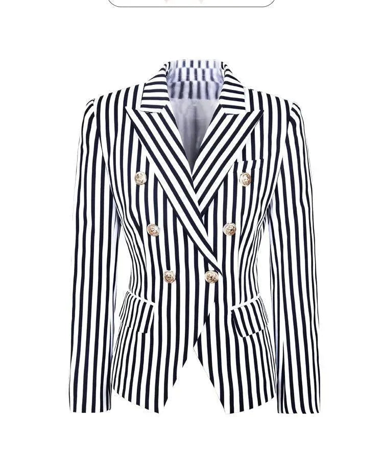 Gestreifter Blazer Damen - Lässig - Gestreift-Pinstripe